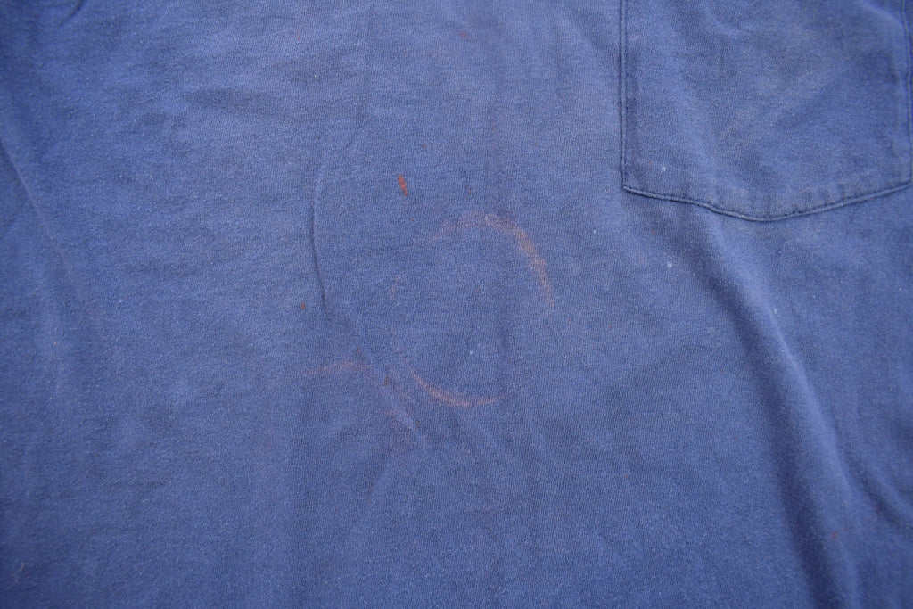Vintage 1980s Blank Small Stains Pocket T Shirt