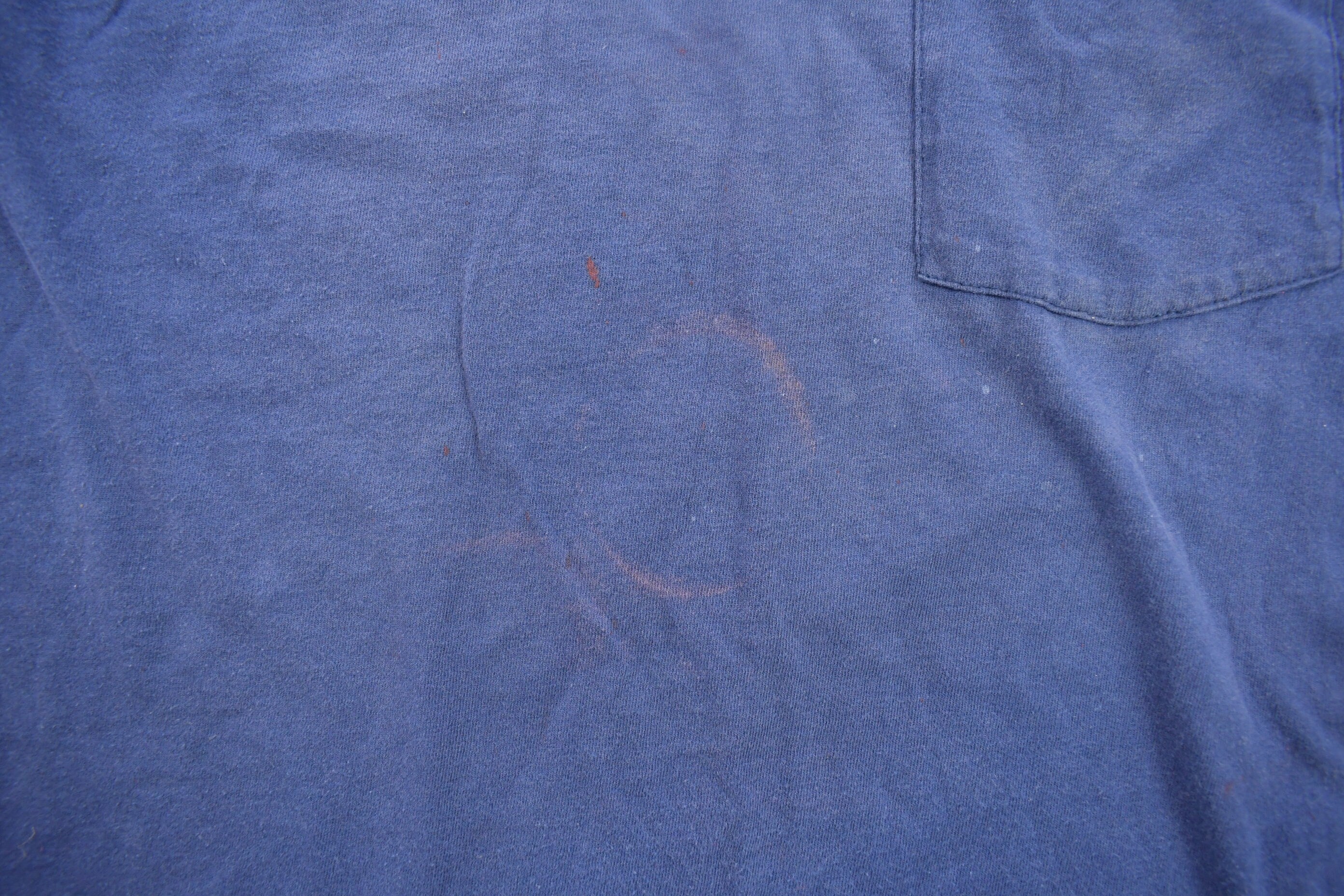 Vintage 1980s Blank Small Stains Pocket T Shirt