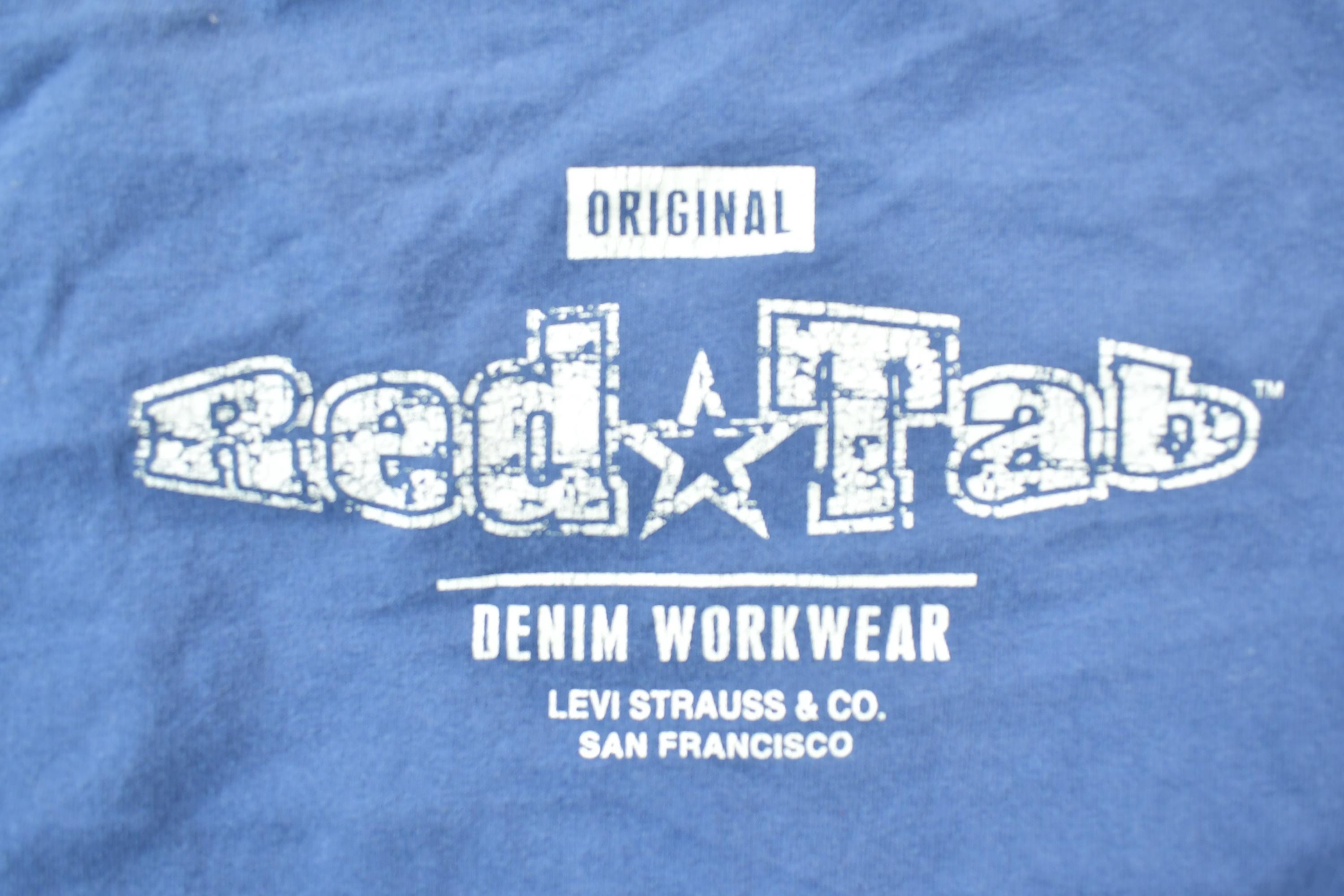 Vintage 1990s Levis Red Tab Denim Workwear Graphic T-Shirt