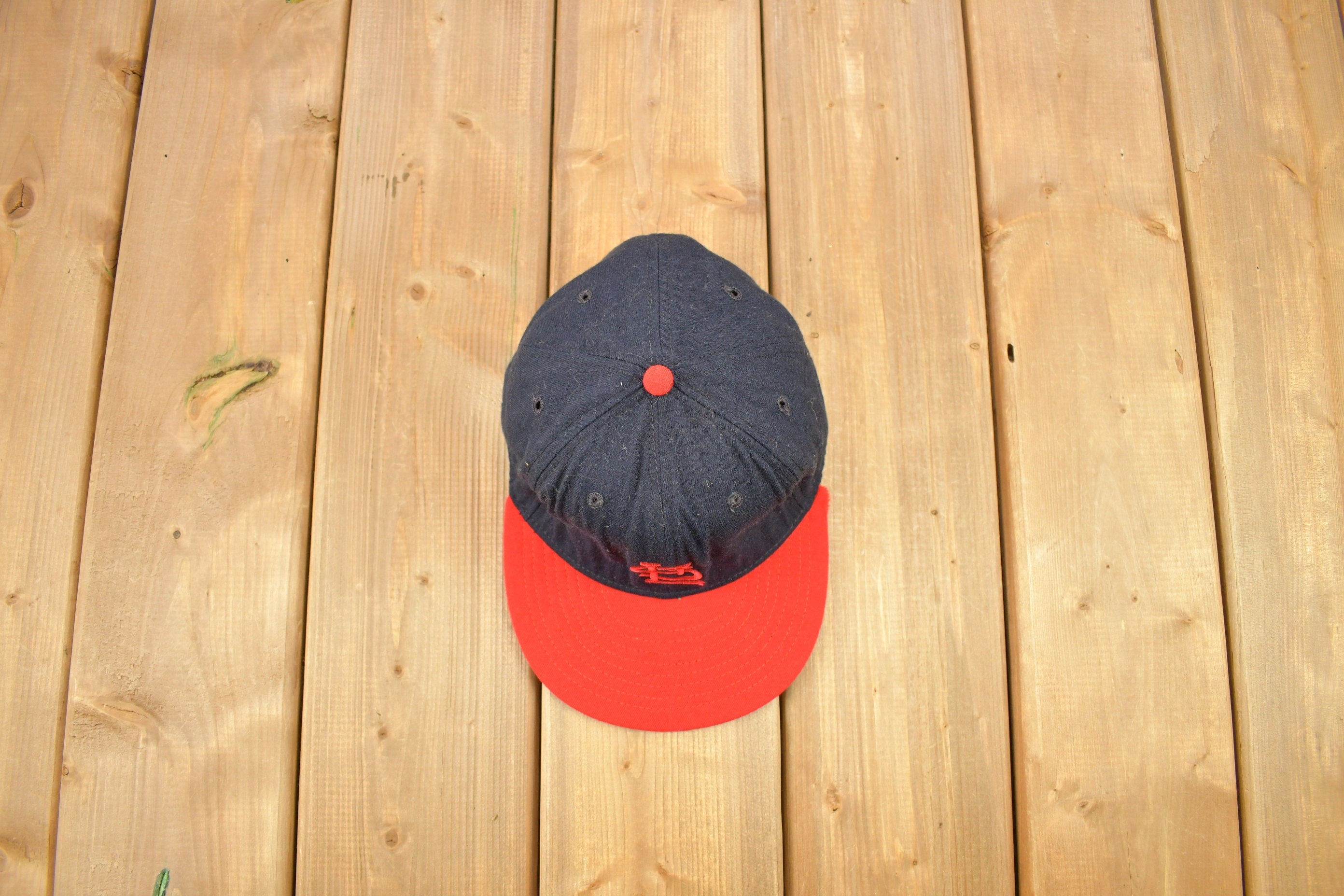 Vintage 1980s St Louis Cardinals MLB New Era Wool Fitted Hat Size 7 3