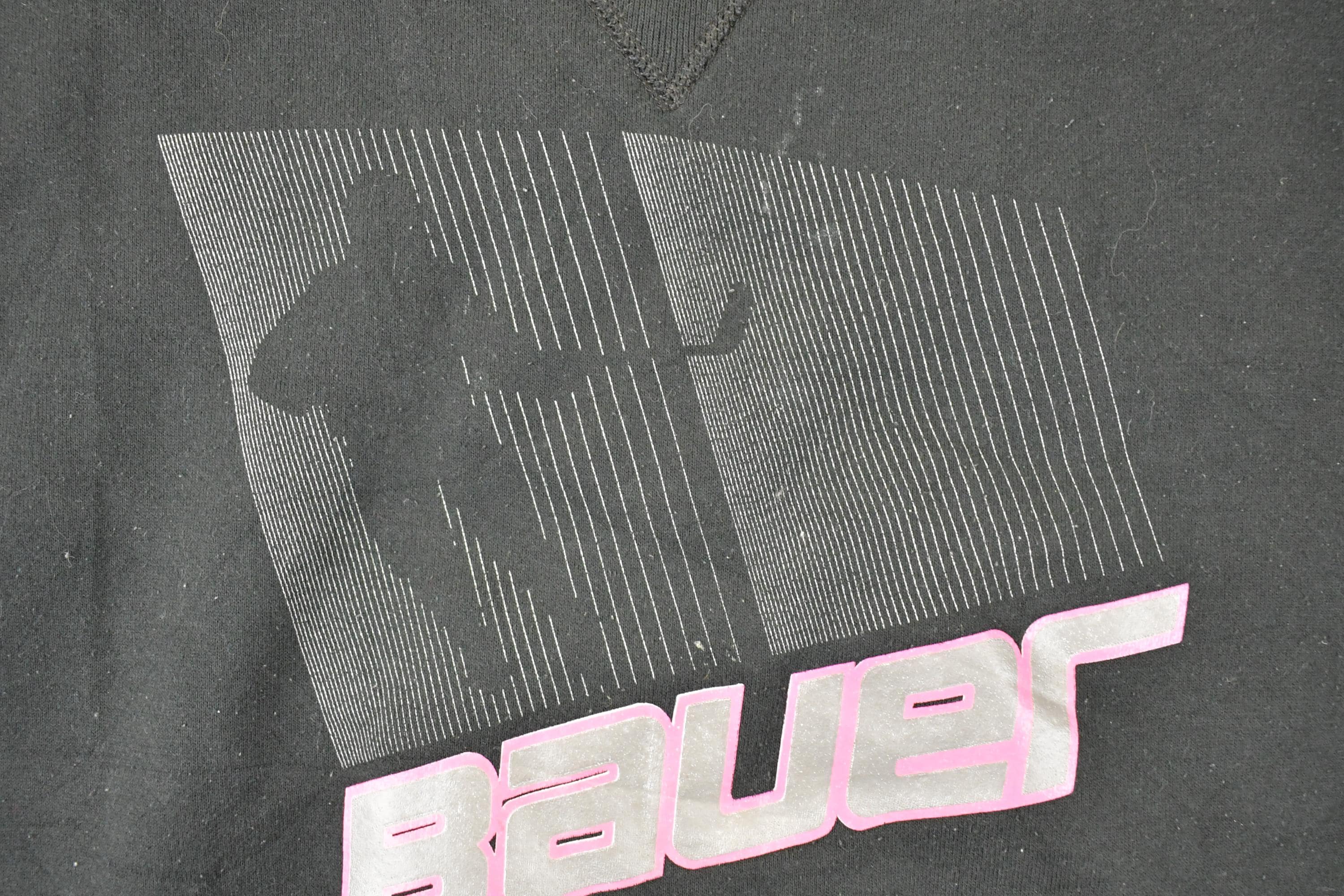 Vintage 1990s Russell Athletic Bauer Hockey Graphic Print Crewneck Sweatshirt Mens M
