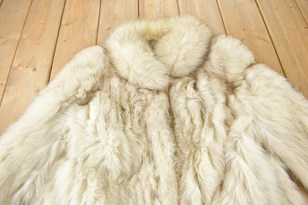 Vintage 1980s Arctic Fox Fur Coat Size 16