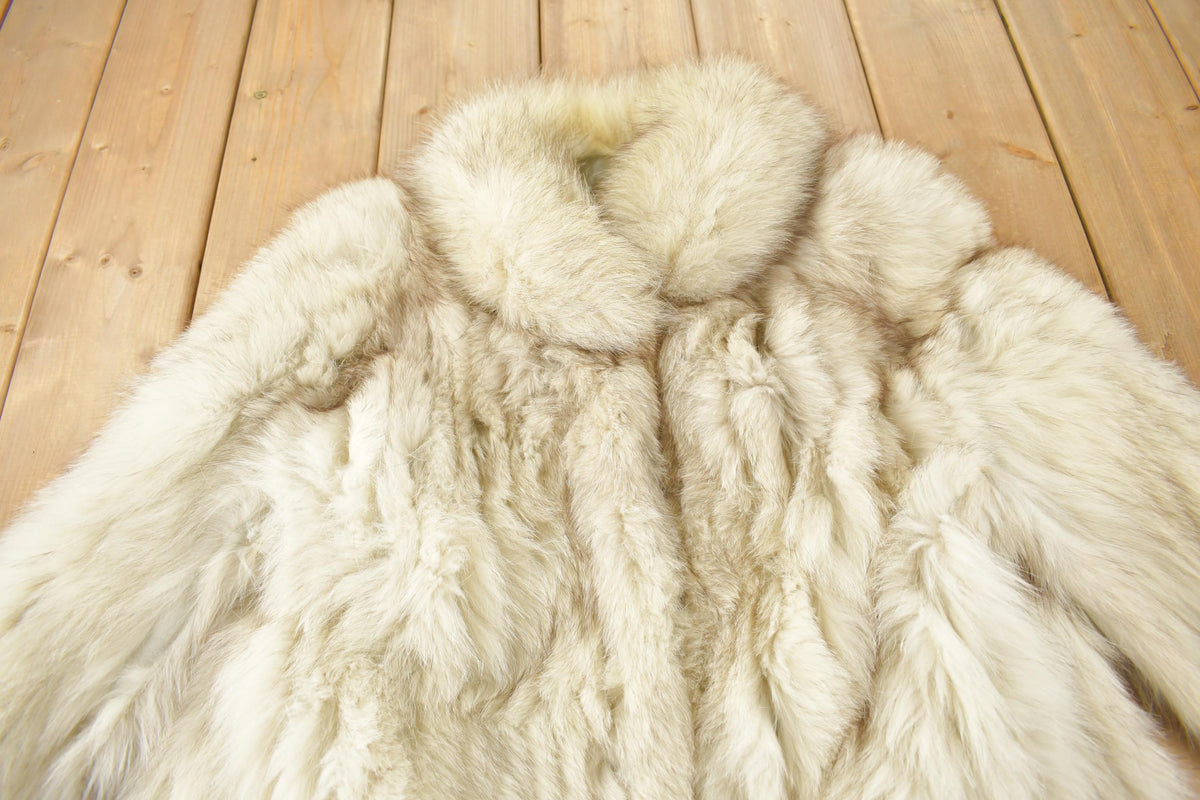 Vintage 1980s Arctic Fox Fur Coat Size 16
