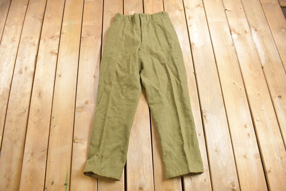 Vintage 1960s Army Pleated Cargo Pants Size 29 x 30