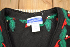 Vintage 1990s Pendleton Petite 100% Virgin Wool Knitted Cardigan Sweater
