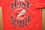 Vintage 1990 Cincinnati Reds The Hunt For October MLB Graphic T-Shirt