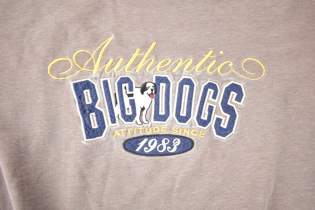 Vintage 1990s Authentic Big Dogs Embroidered Crewneck Sweatshirt