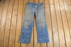 Vintage 1970s Distressed Flare Jeans Size 36 x 28