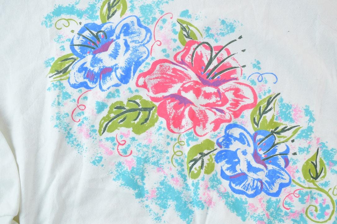 Vintage 1990s Cute Floral Grandma Crewneck Sweater