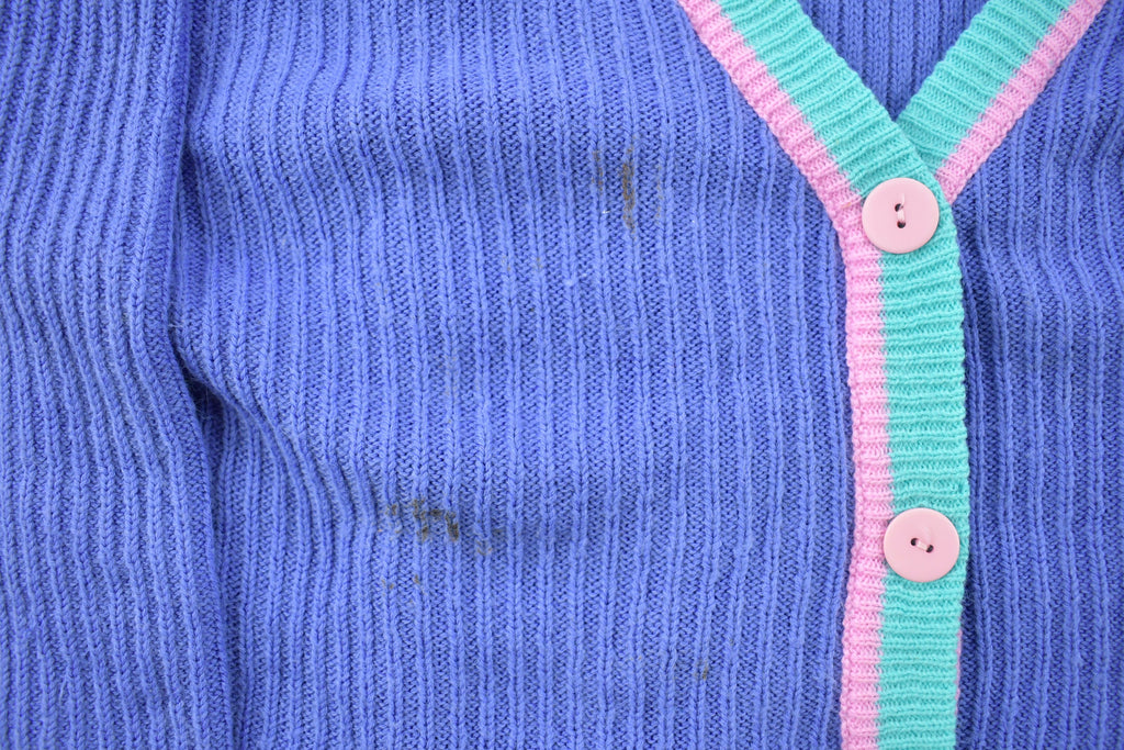 Vintage 1990s Cute Grandma Pastel Knitted Cardigan Sweater