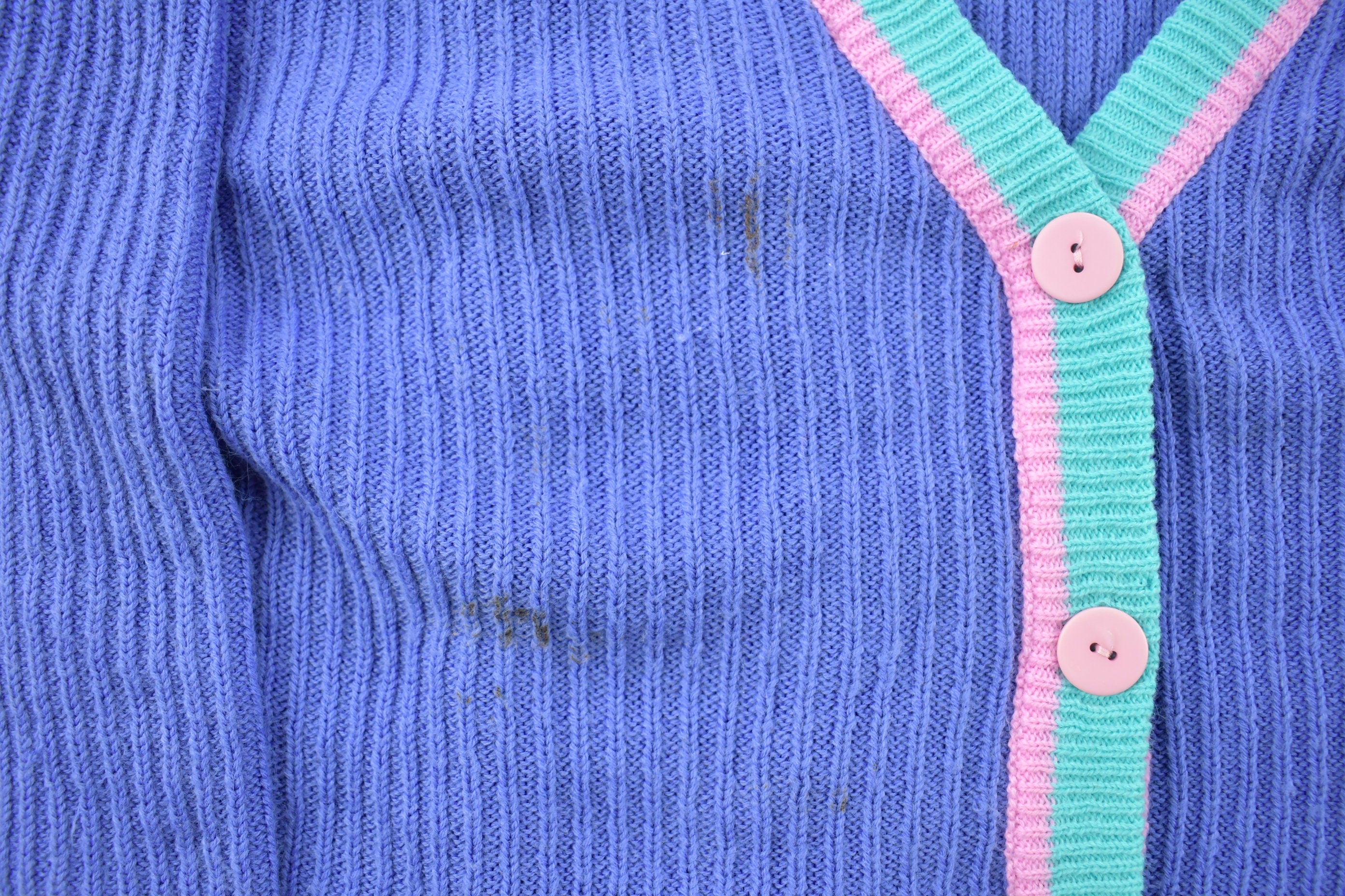 Vintage 1990s Cute Grandma Pastel Knitted Cardigan Sweater