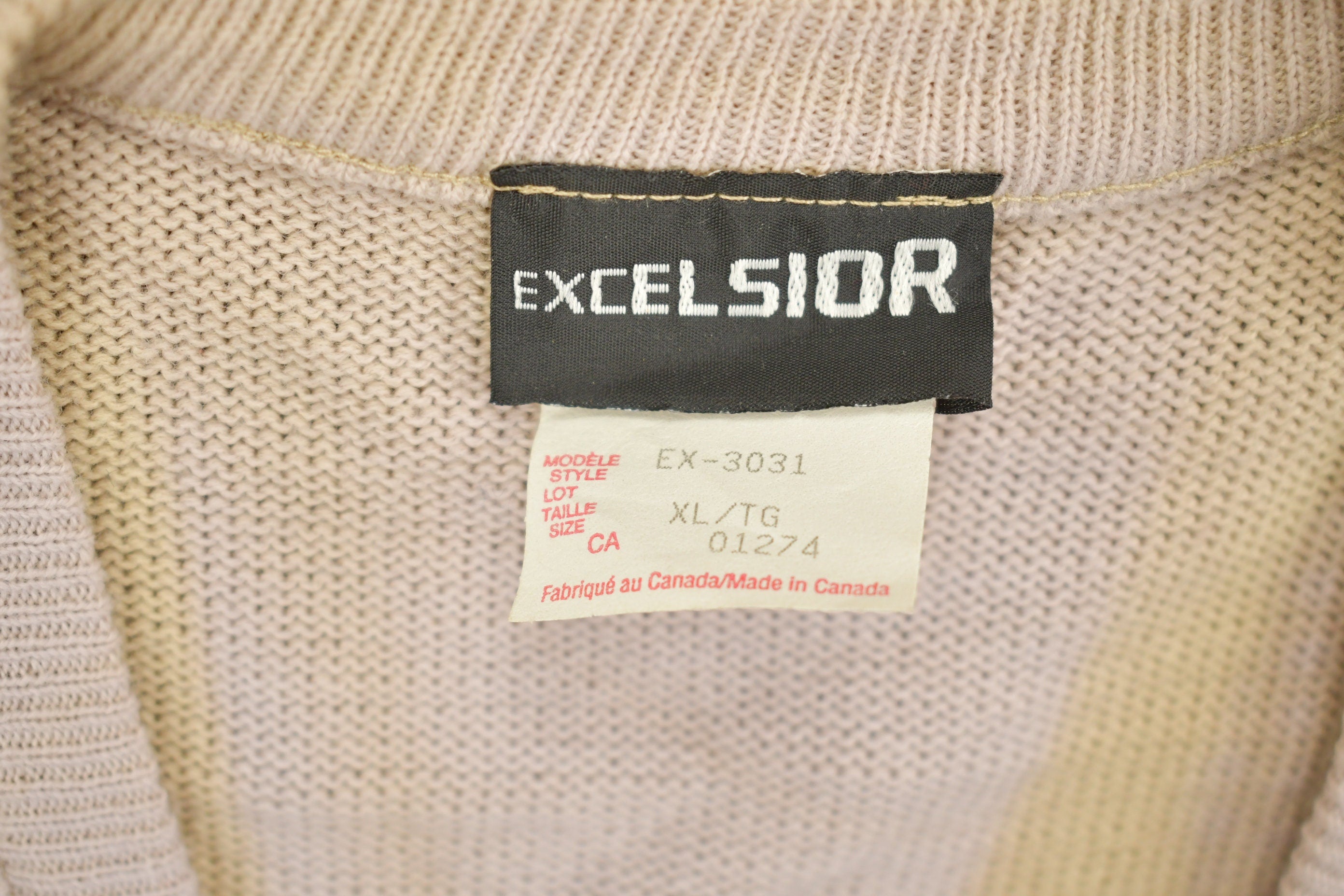Vintage 1990s Excelsior Knitted Sweater Button Up Vest