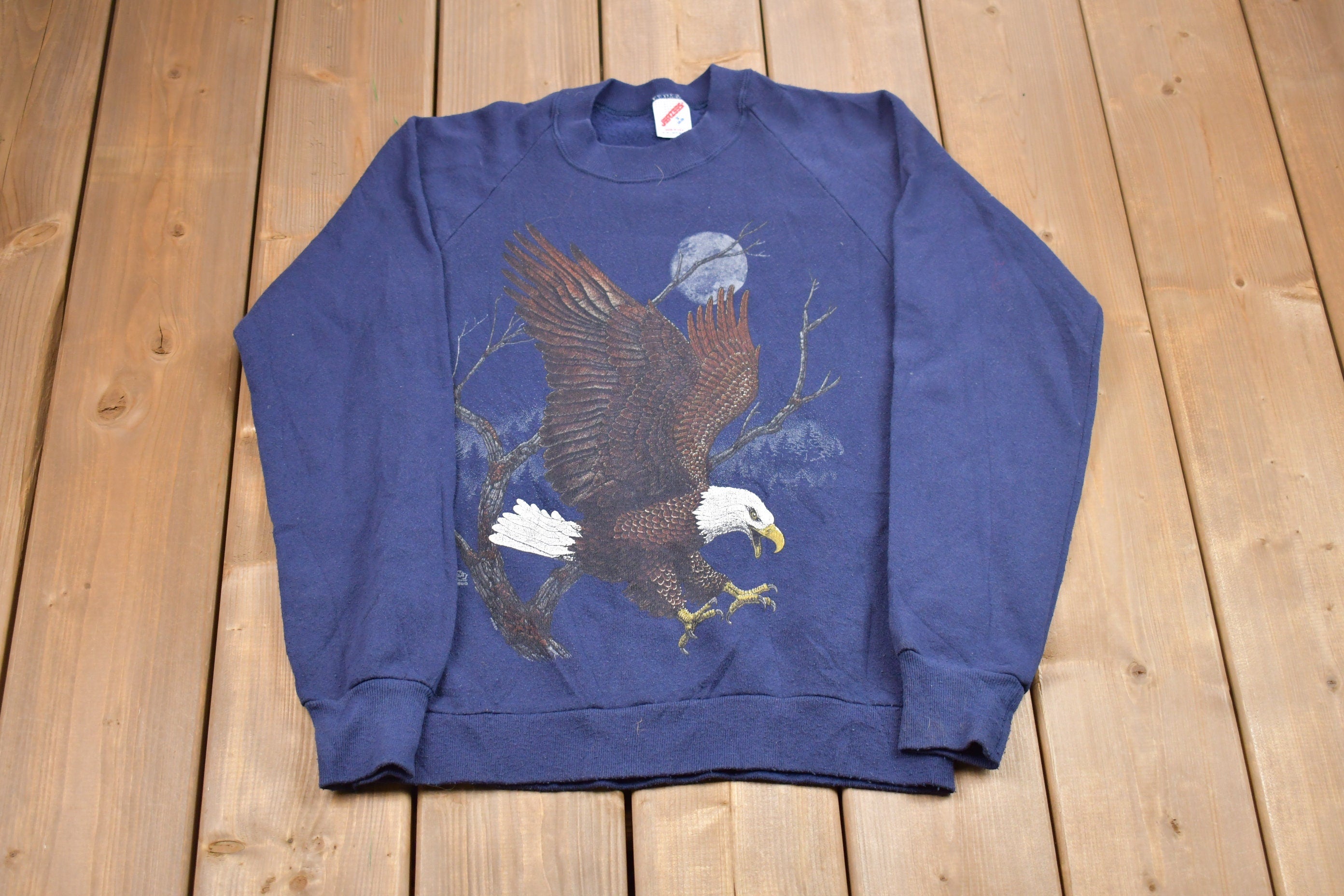 Vintage 1990s Bald Eagle Graphic Crewneck Sweatshirt