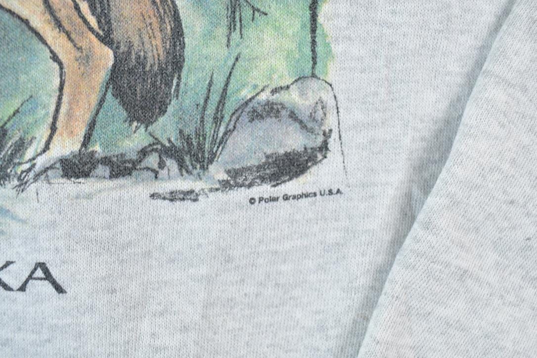 Vintage 1990s Alaska Howling Wolf Crewneck Sweatshirt