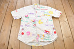 Vintage 1990s Breakfast Foods Button Up T Shirt