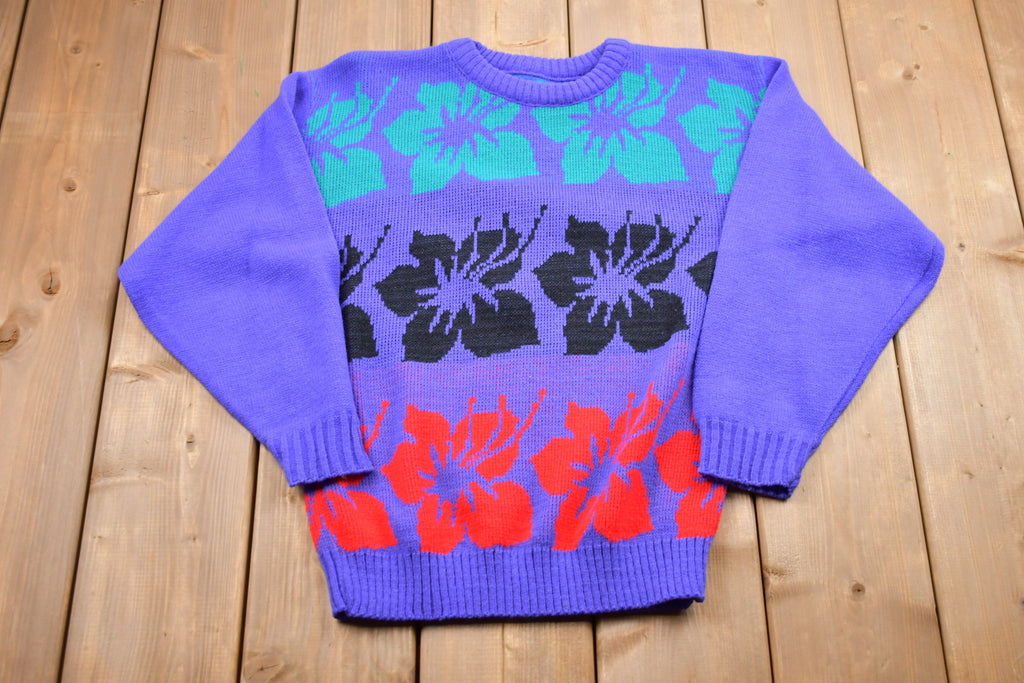 Vintage 1990s Floral Knitted Sweater