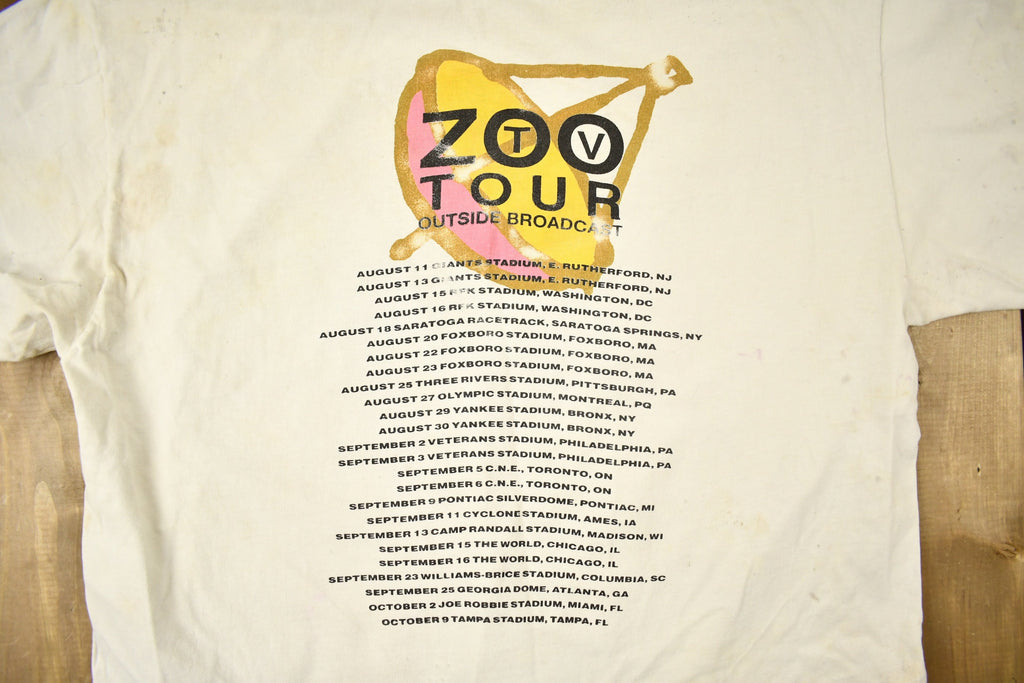 Vintage 1992 U2 Zoo TV Outside Broadcast Tour Band T-shirt