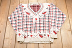 Vintage 1990s Dominic & Maria Plaid Knitted Sweater
