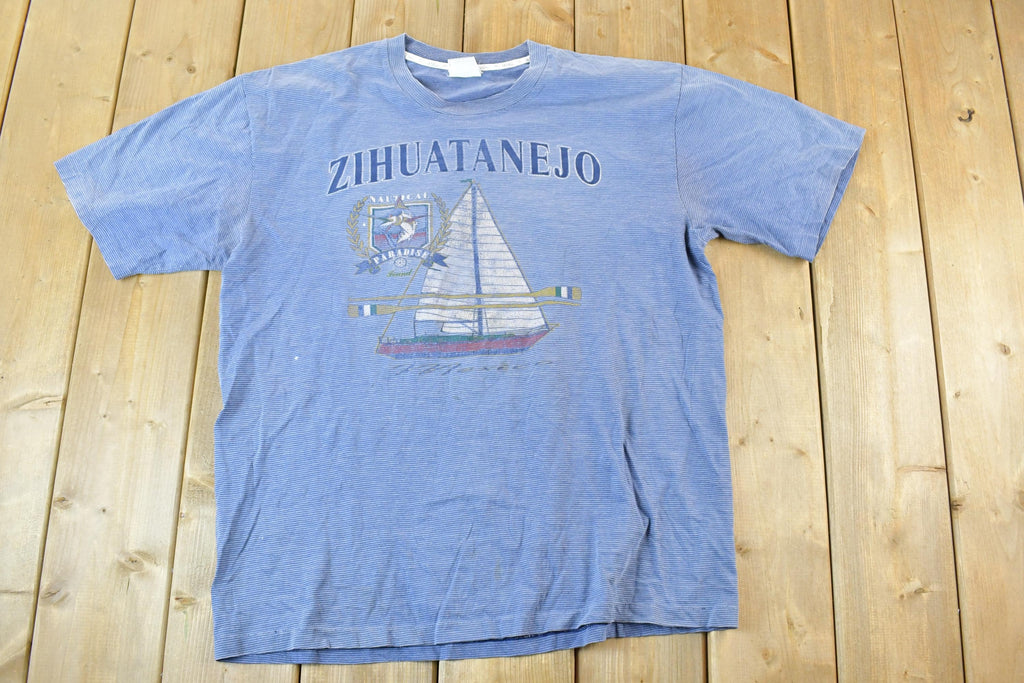 Vintage 1990s Zihuatanejo Nautical Single Stitch Sailboat T-Shirt