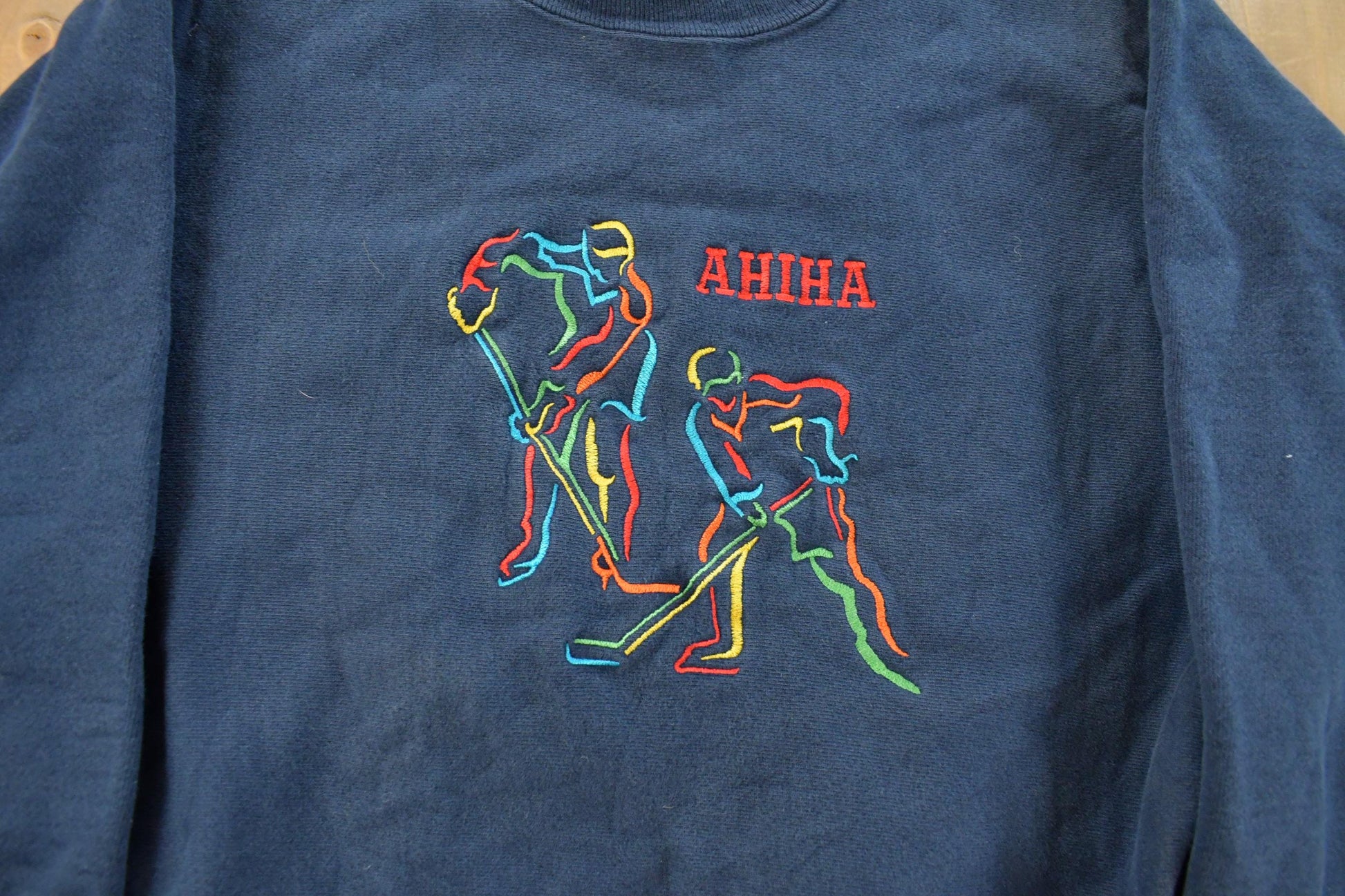 Vintage 1990s American Hearing Impaired Hockey Association AHIHA Champion Reverse Weave Sweatshirt Men's Large