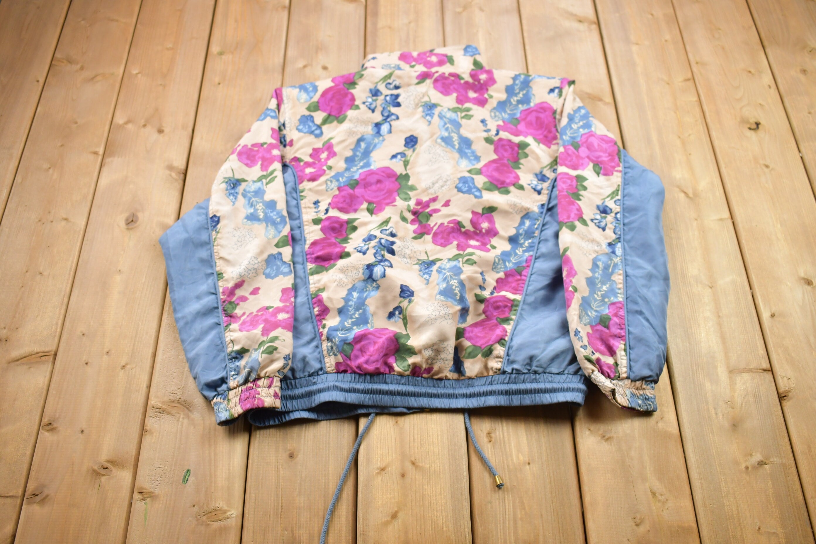 Vintage 1990s Floral Zip Up Sweater