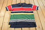 Vintage 1990s Nautica Striped Polo Shirt Men's Large / 90s Polo Shirt / Souvenir / Athleisure / Streetwear / Preppy / Nautical Sailing