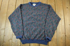 Vintage 1990s Natural Issue Abstract Pattern Knit Crewneck Sweater Men's XL