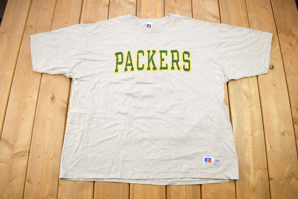 Vintage 1990s Green Bay Packers NFL Russell Athletics Embroidered T-Shirt