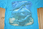Vintage 1990s Swimming Dolphins Theme Single Stitch Graphic T-Shirt Made In USA