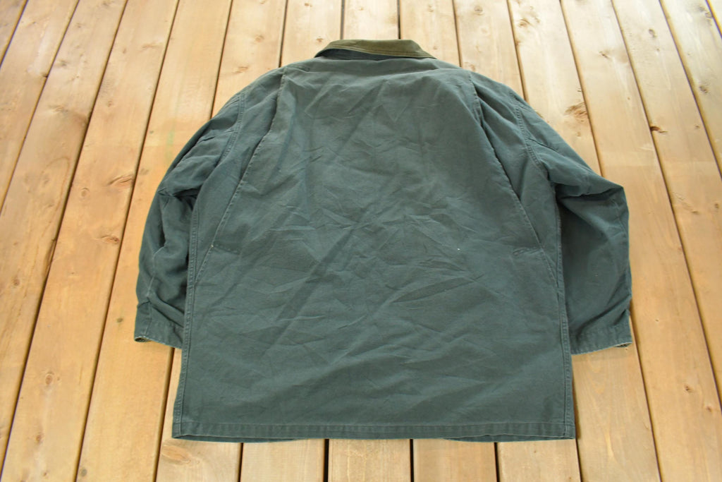 Vintage 1990s L.L. Bean Plaid Lined Barn Chore Jacket Men's XL / Workwear / Streetwear / Barn Coat / 90s LL Bean
