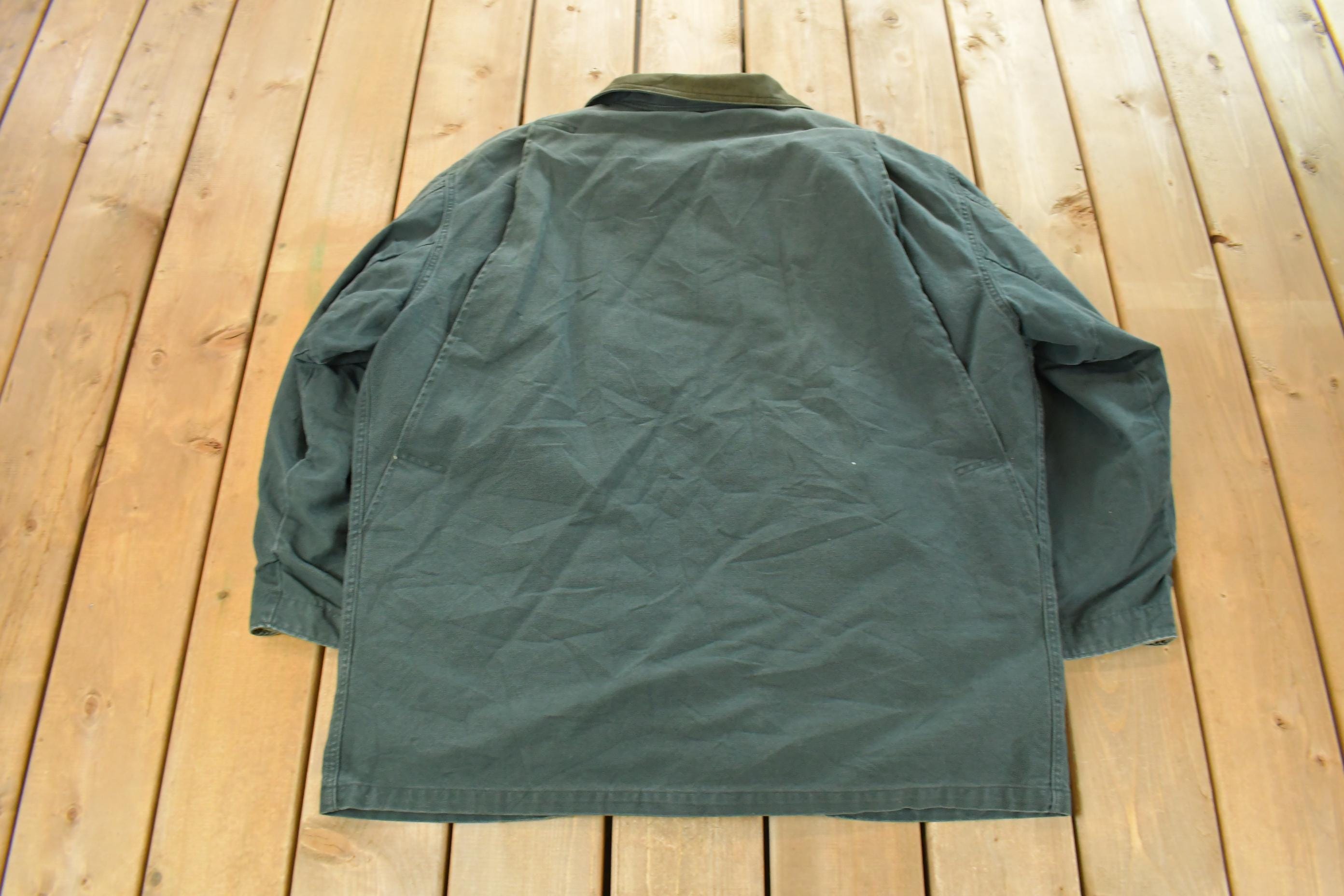 Vintage 1990s L.L. Bean Plaid Lined Barn Chore Jacket Men's XL / Workwear / Streetwear / Barn Coat / 90s LL Bean