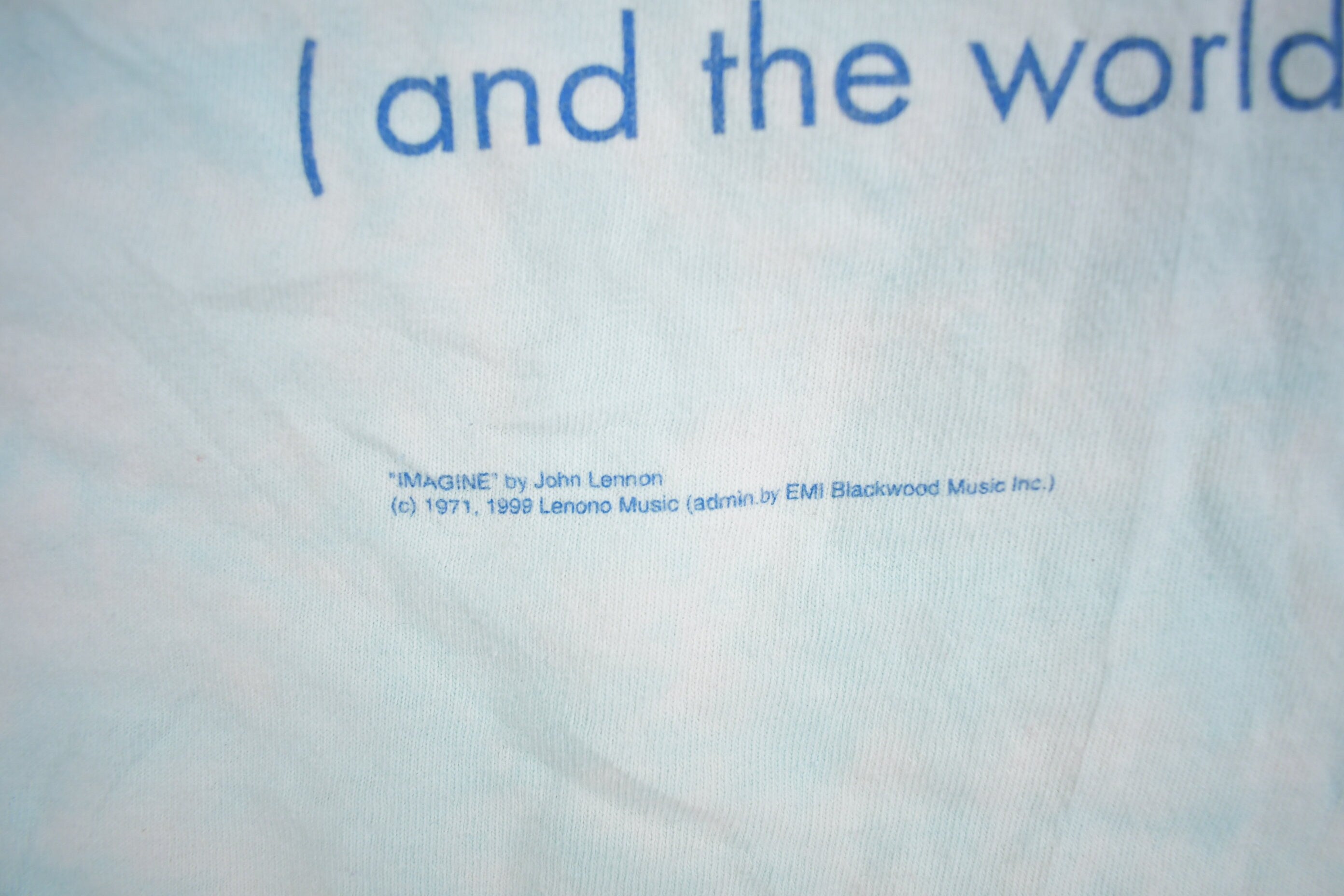 Vintage 1999 John Lennon Imagine Liquid Blue T-shirt