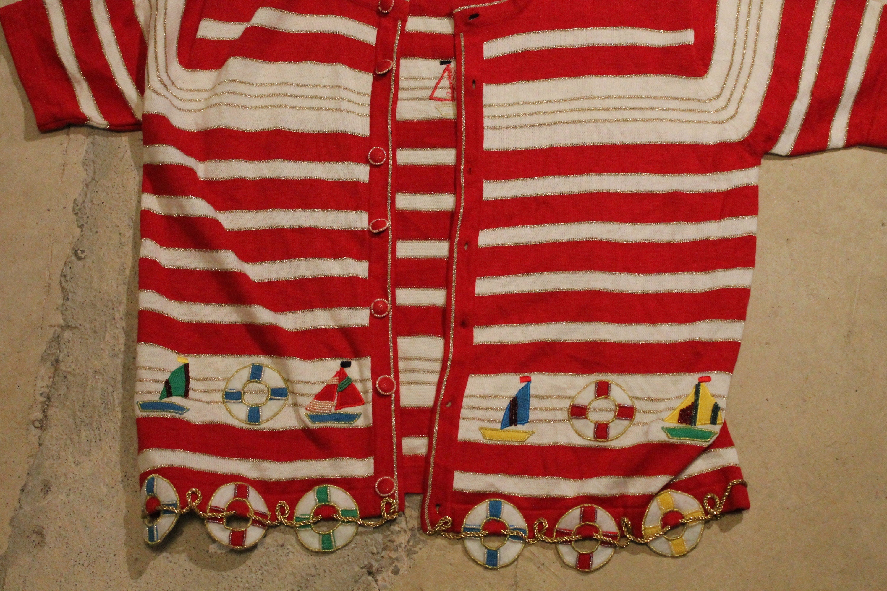 Vintage 1980s Short Sleeve Knit Sweater