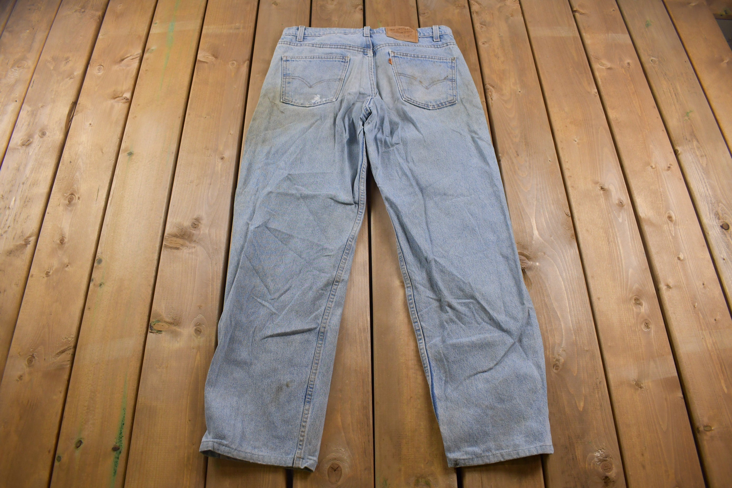 Vintage 1980s 550 Levi's Orange Tab Naturally Distressed Jeans Size 35 x 30