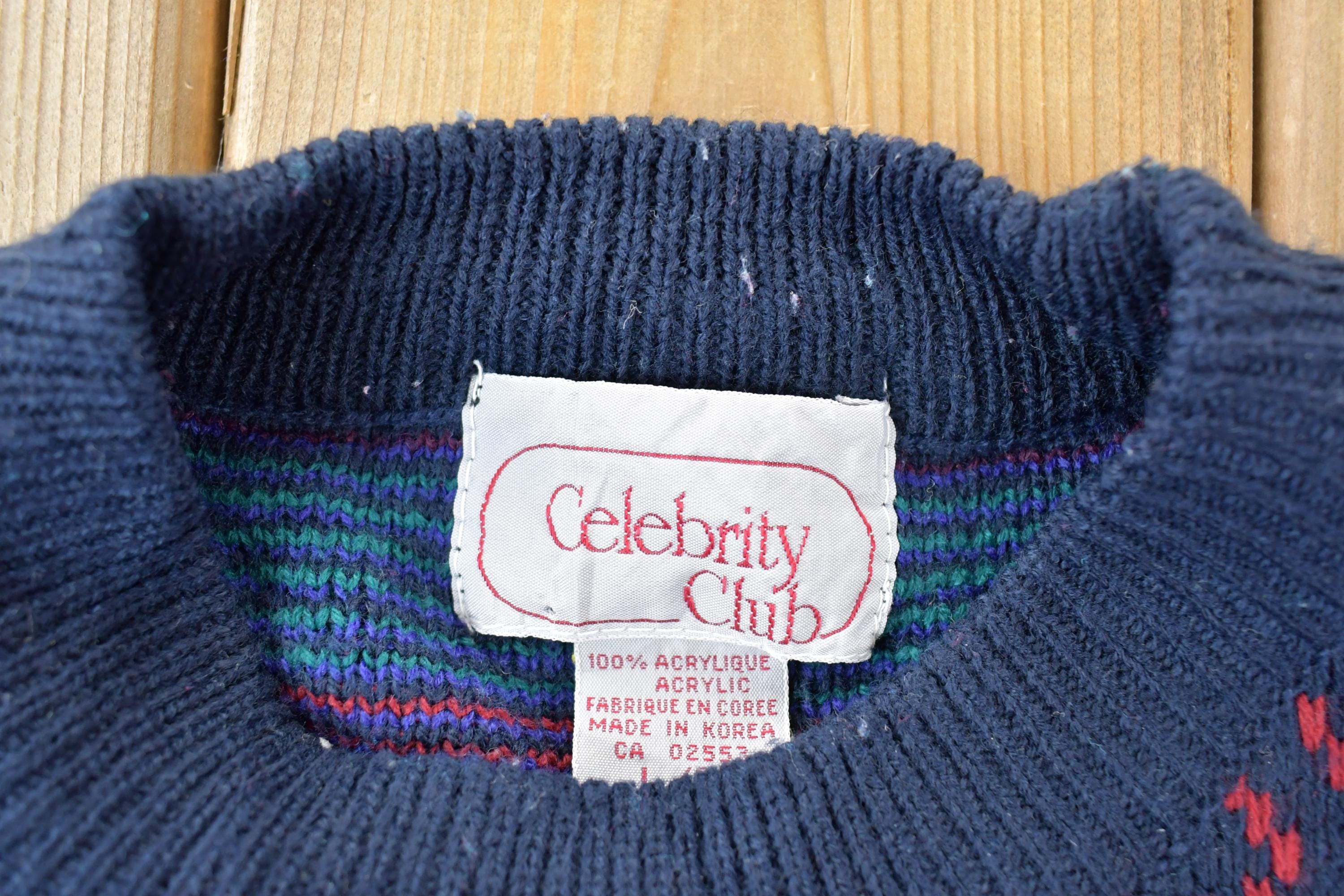 Vintage 1990s Celebrity Club Knit Crewneck Sweater