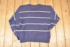 Vintage 1990s Eddie Bauer Striped Knit Crewneck Sweater Men's L