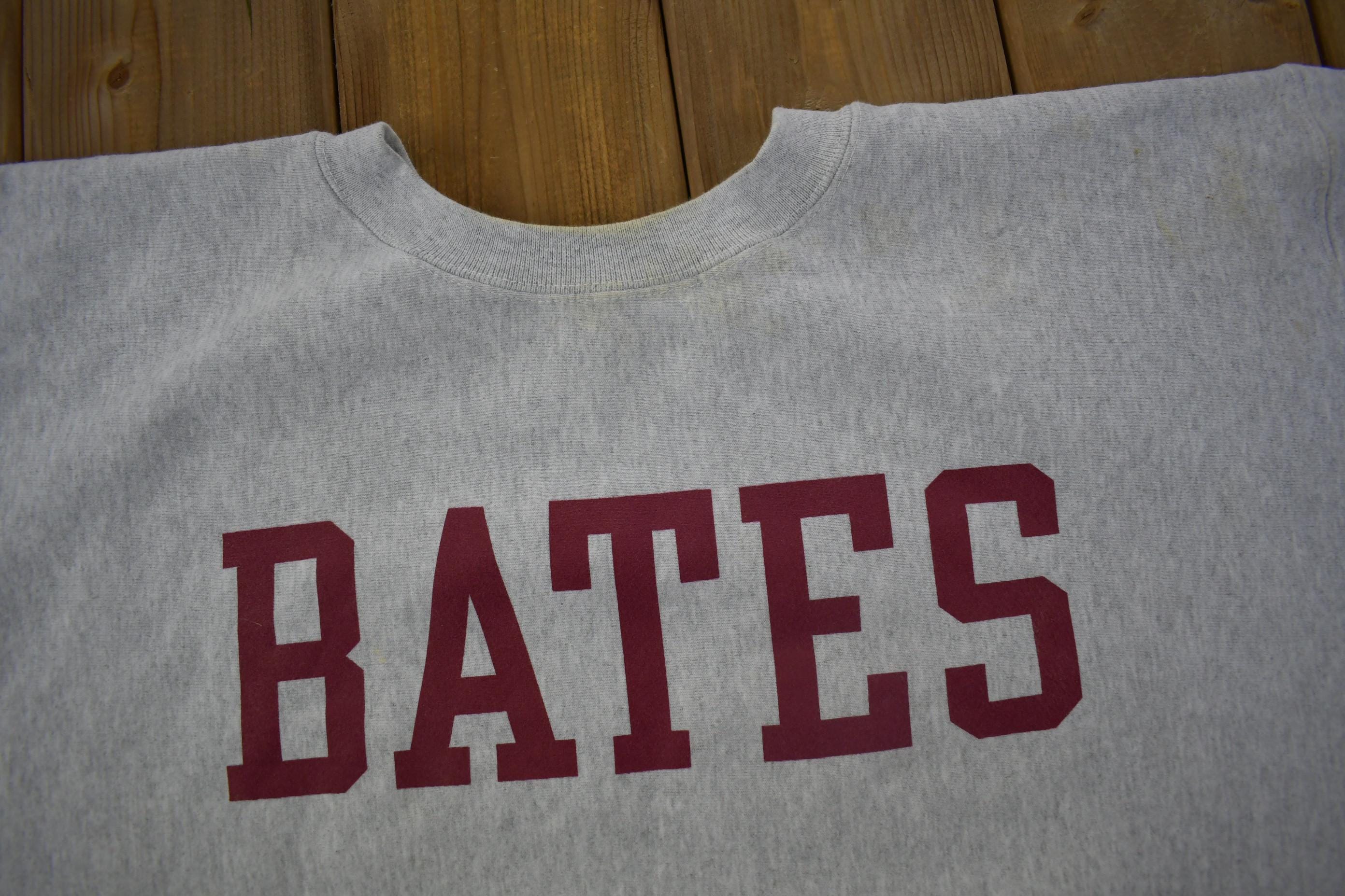 Vintage 1990s BATES Spell Out Crewneck Sweatshirt Made In USA Size XXL