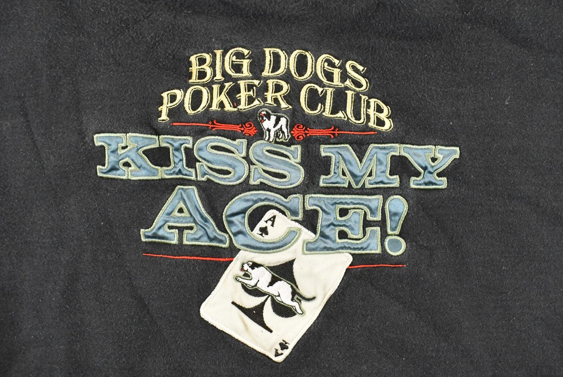 Vintage 1990s Big Dogs Poker Club Casino Crewneck Sweatshirt Men's 5XL