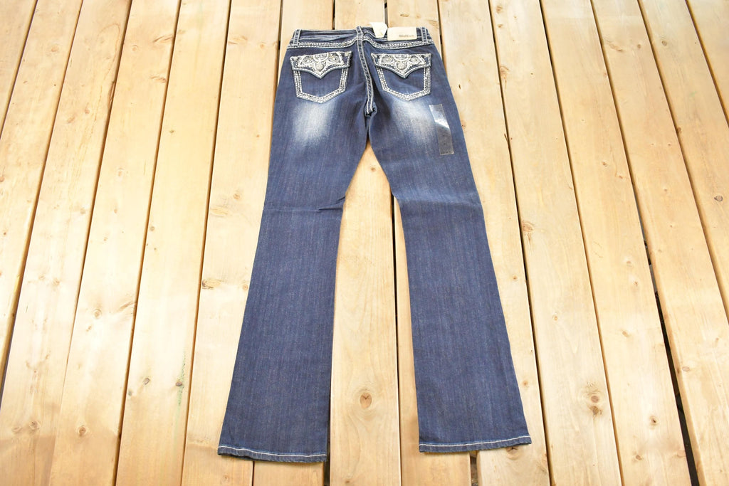 Vintage Deadstock Y2K Grace LA Bedazzled Low Rise Jeans Women's Size 27 x 32