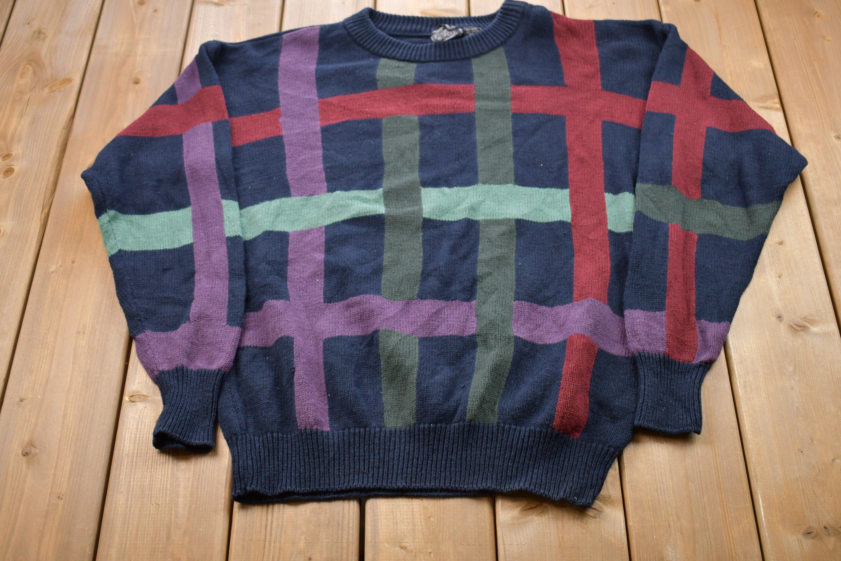 Vintage 1990s The Design Crew Knitted Crewneck Sweater