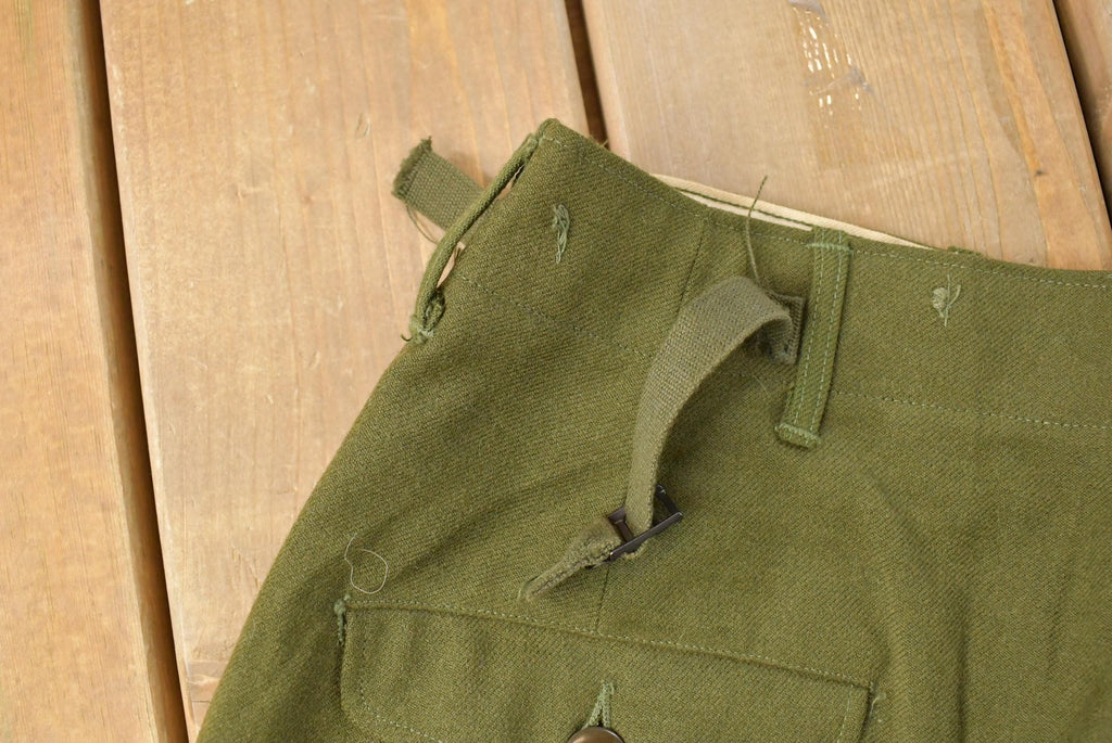 Vintage 1960s Military Army Cargo Field Trousers Olive Drab Pants Men's 35 x 31