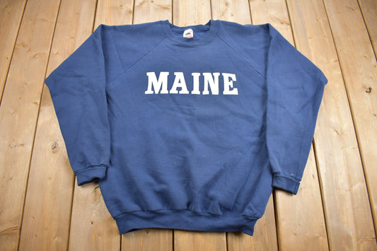 Vintage 1980s Maine Crewneck Sweatshirt / 80s Crewneck / Souvenir Sweater / Made In USA / Travel And Vacation