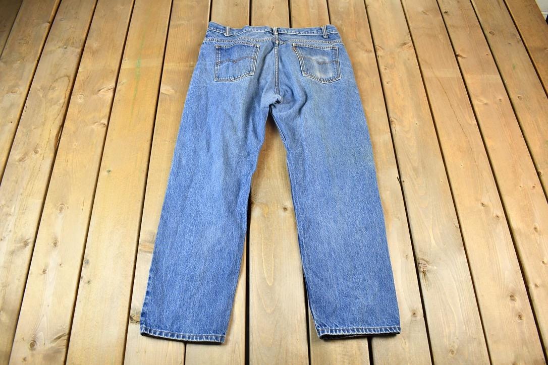 Vintage 1990s Orange Tab Levis Denim Jeans Size 35 x 28
