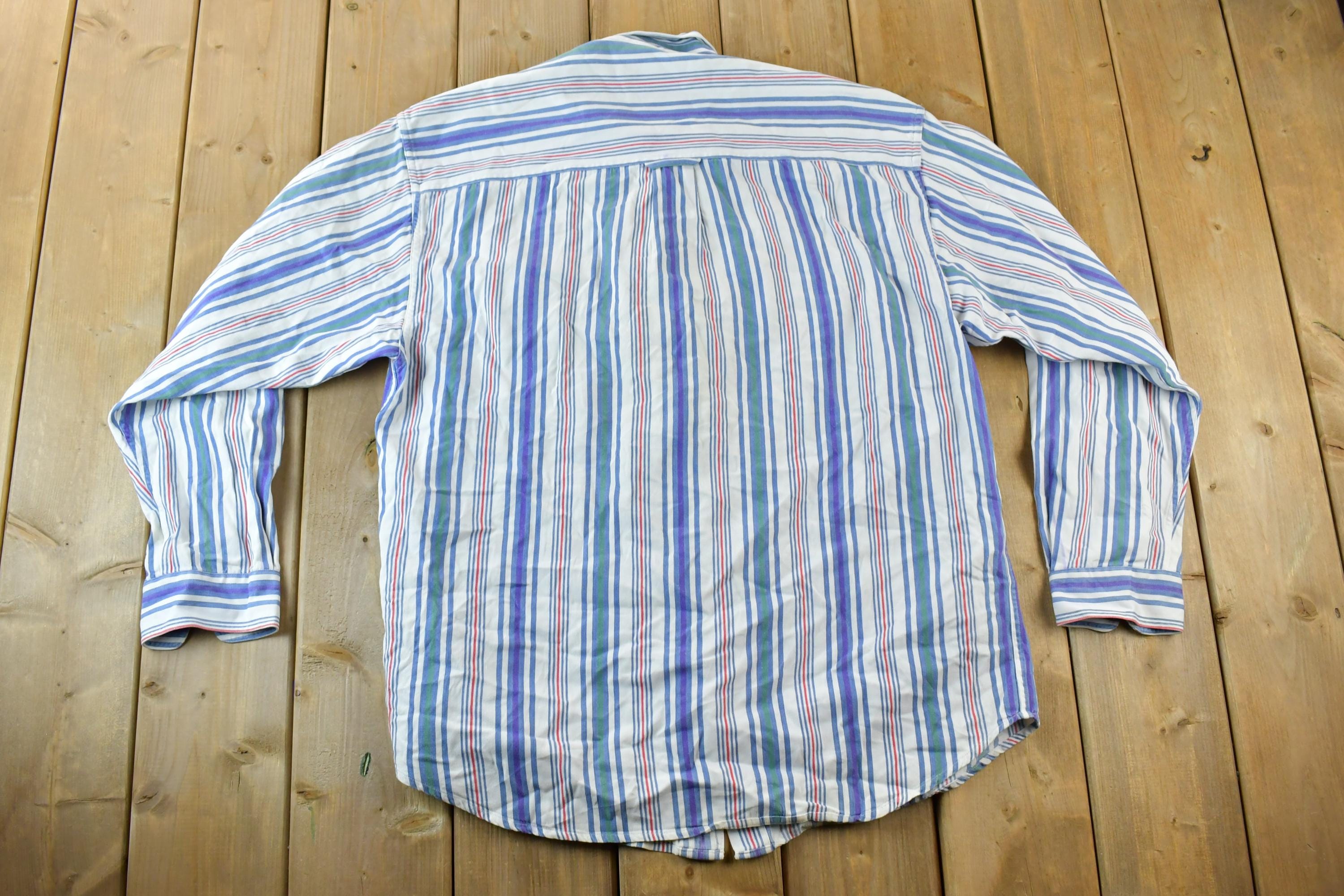 Vintage 90s Eddie Bauer Striped Button Up Shirt