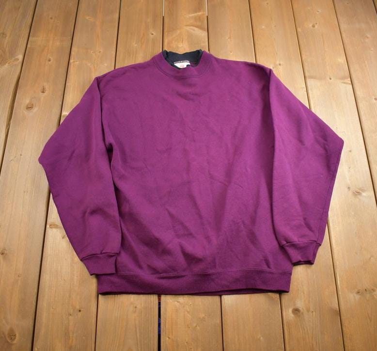 Vintage 1990s Hanes Premium Double Crewneck Sweatshirt Made In USA