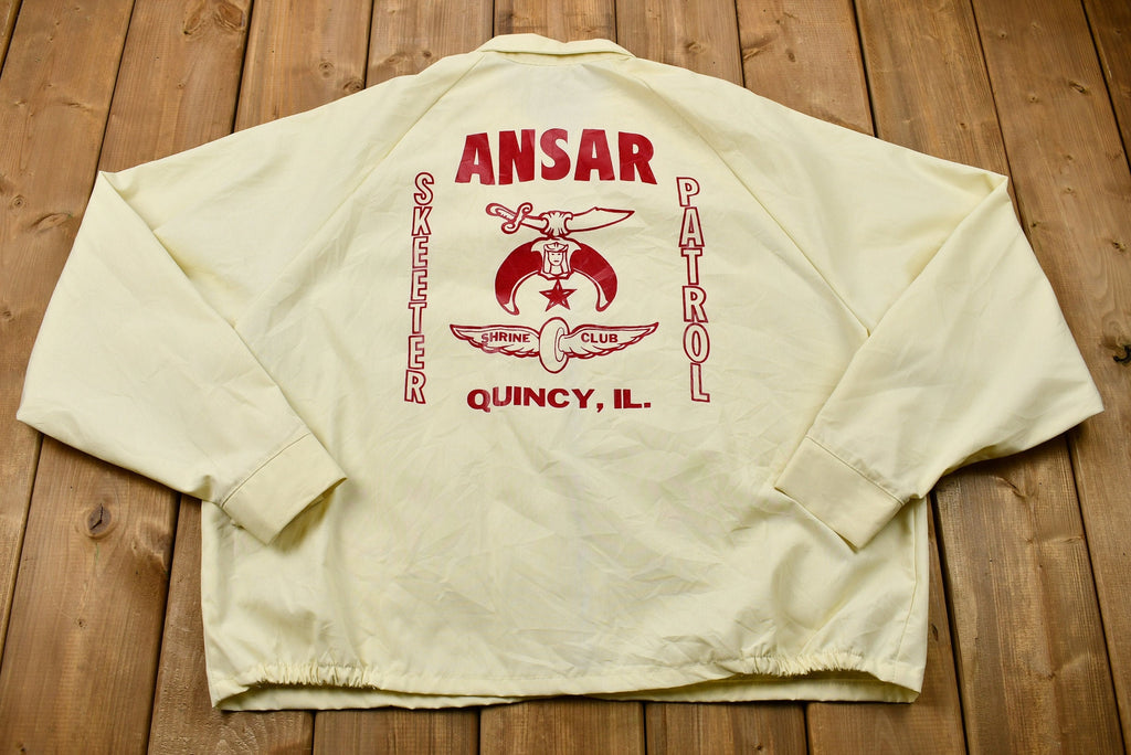 Vintage 1980s Ansar Shrine Club Windbreaker Jacket , Shriners, Athletic Spring Summer Sportswear , Quincy IL , Athleisure