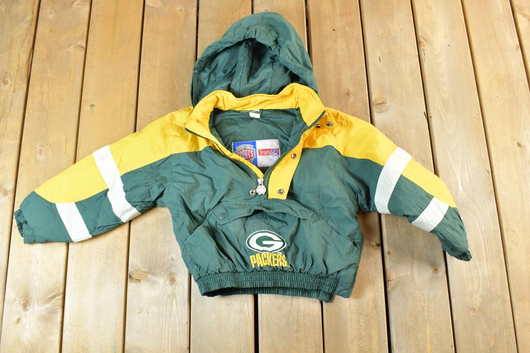 Vintage 1990s Youth Green Bay Packers Pullover NFL Football Jacket