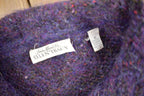 Vintage 1990s Ellen Tracy Mohair Blend Knit Cardigan Sweater  Vintage Cardigan  Purple Sweater