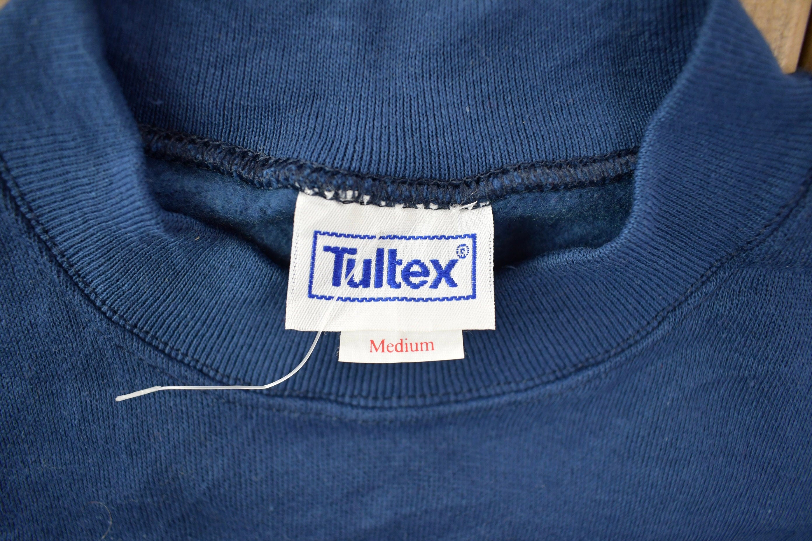 Vintage 1990s Navy Blue Blank Tultex Crewneck Sweatshirt
