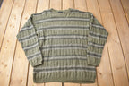 Vintage 1990s Bill Blass Knit Striped Crewneck Sweater